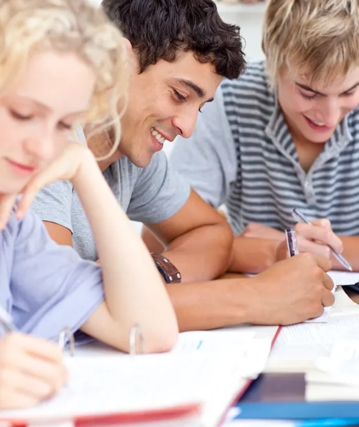 amigos estudiando